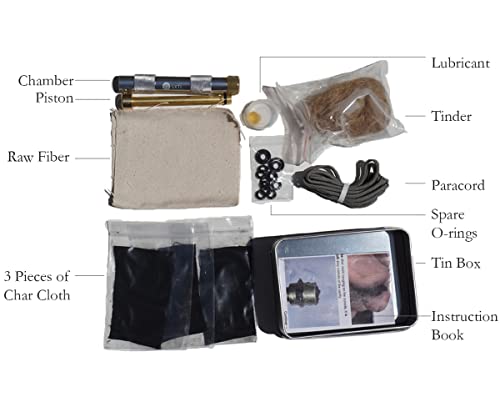 Sxtl Fire Piston Kit With Char Cloth And Tinder Emergency Fire Starter Camping Fire Starter #TOP1