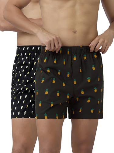Image of XYXX Men's Remix Regular Fit Cotton Printed Boxer with Dual Pocket & No Marks Waistband (Pack of 2)