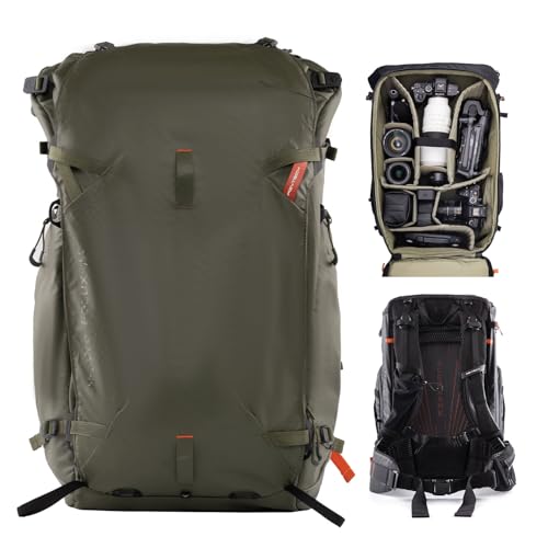 PGYTECH OnePro Focux Backpack 25L, Fits DSLR/SLR/Mirrorless Cameras/Lenses and Other Gear, Lightweight Outdoor Hiking Bag for Photography, Travel Bag with Laptop Compartment, Green