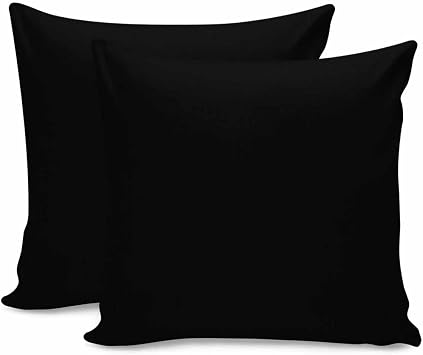 Throw Pillow Covers Set of 2 Black Couch Pillow Cases Outdoor Chair Cushion Cover Sofa Bed Decor for Living Room, Pillowcases 20" x 20"