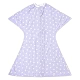 SleepingBaby Zipadee-Zip Transition Swaddle - Cozy Baby Swaddle Blanket with Zipper Convenience - Roomy Wearable Blanket for Easy Diaper Changes - Paperwhite Flowers, Small (4-8 Month)