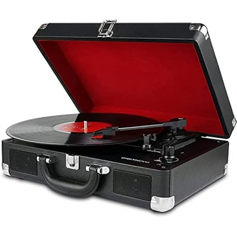WWBMZ Turntable Record Player 3speeds with Built-in Stereo Speakers, Supports USB/RCA Output/Headphone Jack / MP3 / Mobile Phones Music Playback Cover