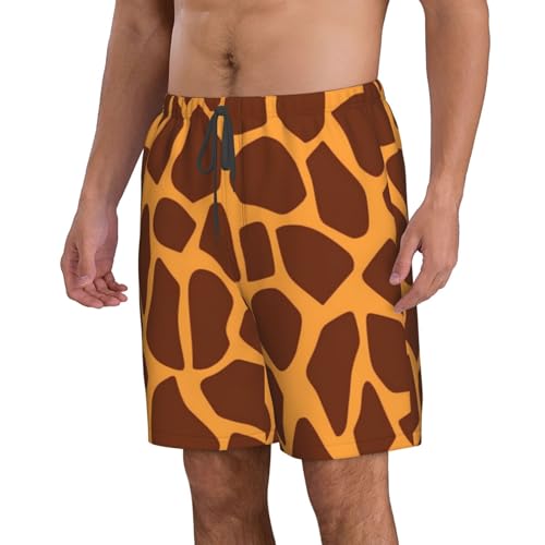 Giraffe Print Men's Swim Trunks Quick Dry Board Shorts with Pockets Casual Drawstring Beach Shorts2
