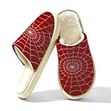 Opuasis Red Spider Web House Slippers