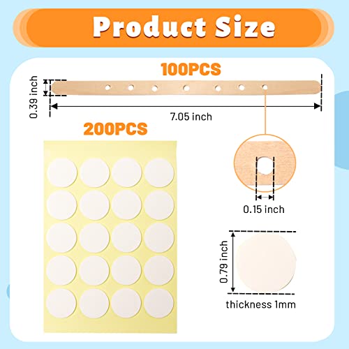 Anjmd 100 Pcs Wooden Candle Wick Holders 200 Pcs Candle Wick Stickers 7Inch Candle Wick Bar 7 Holes Candle Wick Holder Clips Wick Clips Centering Tools Wick Holders For Large,Multi Wick Candles Making #TOP1