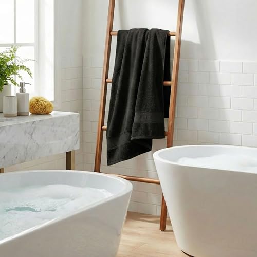 Trident 100% Cotton Bath Towel 70x140cm Black 1 Pieces - Image 3