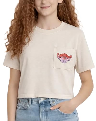 Image of Volcom Girls Shirts - Casual Crewneck Short Sleeve Graphic Tee Trendy Tops - Breathable Girls Summer Clothes