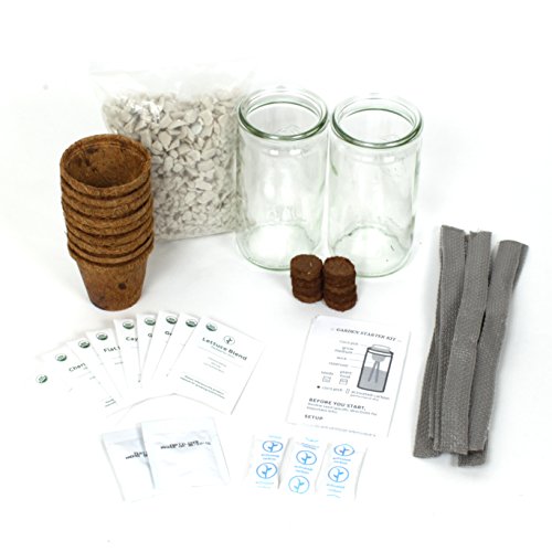 Garden Seed Starter DIY Kit - 9PACK: Start your own farm-to-table garden with this easy, all-inclusive seed propagation kit. Convert up to NINE regular-mouth mason/canning jars into self-watering pots