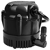 Little Giant #1 115 Volt, 1/150 HP, 205 GPH Direct Drive Small Submersible Fountain Pump with 6-foot cord, Black, 501004