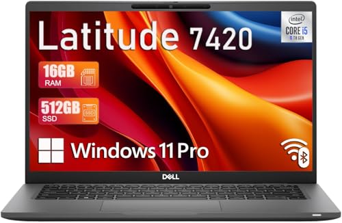 Image of Dell Latitude 7420 Business Laptop, 14-Inch FHD (1920x1080), Intel Core i5-1135G7, 16GB RAM, 512GB SSD, US QWERTY Keyboard, Windows 11 Pro (Renewed)