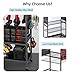 zsttion Power Tool Organizer Cart with Charging Station, 4-Tier Rolling Tool Cart for Garage Storage,Heavy-Duty Floor-Standing Storage Rack with 8-Outlet Power Strip,Supports 500 lbs