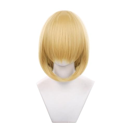 Eileen コスプレ ミディアム イエロー03 ウィッグ ふわふわ 毛 かつら 40cm 万用型 Cosplay ウィッグ 男女両用 耐熱 イベント Wig ネット付きの商品画像（Amazon）