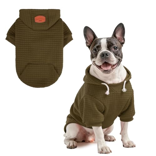 Image of BEAUTYZOO Dog Hoodies Sweater for Medium Dogs, Waffle‑Like Laminated Coat