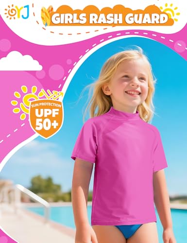 Image of Boys Rash Guard Short Sleeve Swim Shirt UPF+ 50 Rashguard for Toddler Teens Water Sun Shirts Swim Wear Quick Dry
