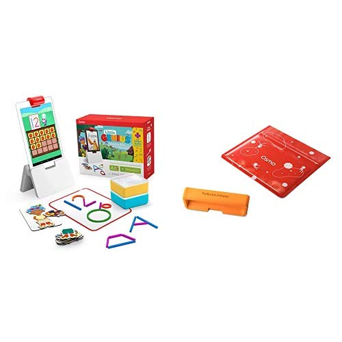 Osmo - Little Genius Starter Kit + Early Math Adventure for Fire Tablet + Reflector Adapter for Fire HD 8 - 10th Generation Bundle (Required for Horizontal Positioning)