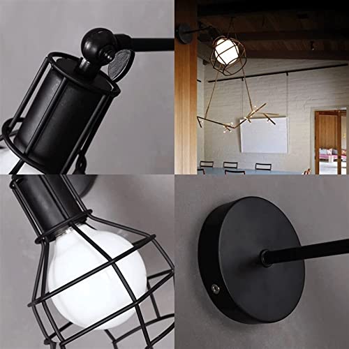Lámpara de pared negra industrial para iluminar dormitorios pequeños sin ocupar espacio 6