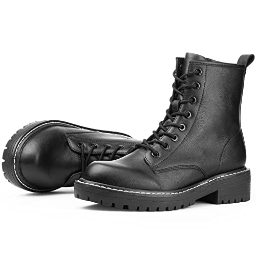 No Boundaries Women's Wide Combat Boots wide-width lace-up boot
