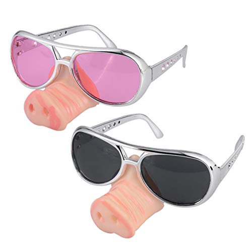 Toyvian 2 pcs lunettes de nez de cochon masque fête d'halloween lunettes de cosplay drôles les accessoires nouveauté masque de nez de cochon