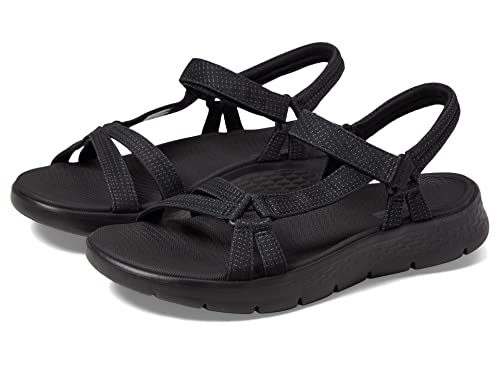 Skechers Go Walk Flex Sandalia Sublime, Sandalia Mujer, Black Textile, 38 EU