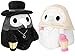 yimo Fluffy Plague Doctor Plush Toy,Plague Doctor Plush Toy,Plague Doctor plushies,Plague Doctor Stuffed Animal,Luminous Cartoon Plush Doll,Luminous Cartoon Animal Plague Doctor Stuffed Plush (2pcs)