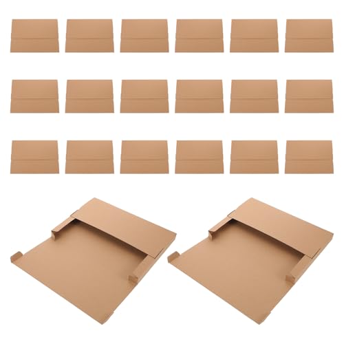 WEKAMOS Scatole per Spedizione Dischi in Vinile in Carta Kraft Riciclabile 280x200x20mm 20 Pezzi, Imballaggio Postale Robusto per Album e Libri, Protezione Resistente per