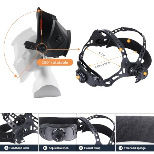JALUWELD Automatik Schweißhelm Vollautomatik Schweißhelme Automatische Abdunkelung Solar Schweißmaske Großes sichtfeld für die Anwendungen Inkl.5 austauschbare Objektive