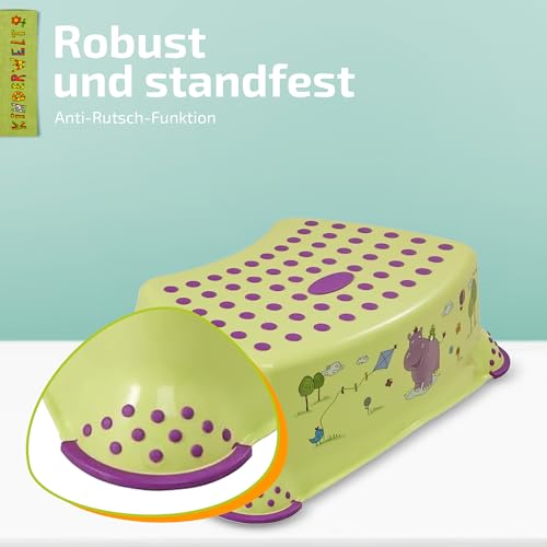 Marchepied enfant de qualité supérieure Hippo vert robuste et durable