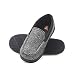 Hanes Boy's Marled Knit Venetian Indoor Outdoor Moccasin Slippers Shoe with Odor Protection Fresh IQ (Size Large, Black)