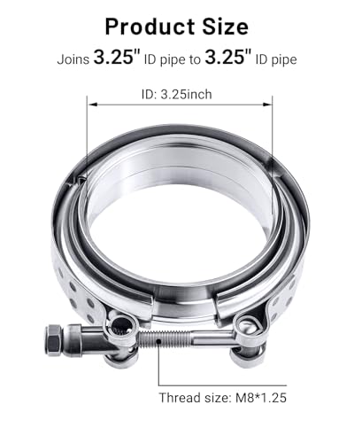 Image of EVIL ENERGY V Band Clamp with Flange Male Female Stainless Steel (1, 3.25 inch)