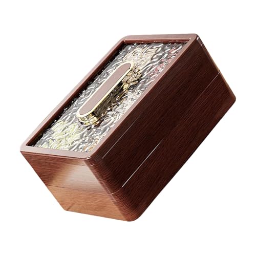 Misright Wood Pattern Dry Fruit Serving Box Elegant Sealed Snacks Storage Container With Lid For Kitchen Or Office Organization