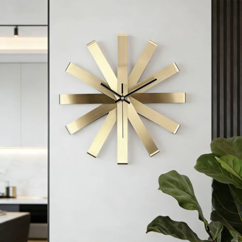 Horloge murale soleil design géométrique noir moderne pour entrée - 5