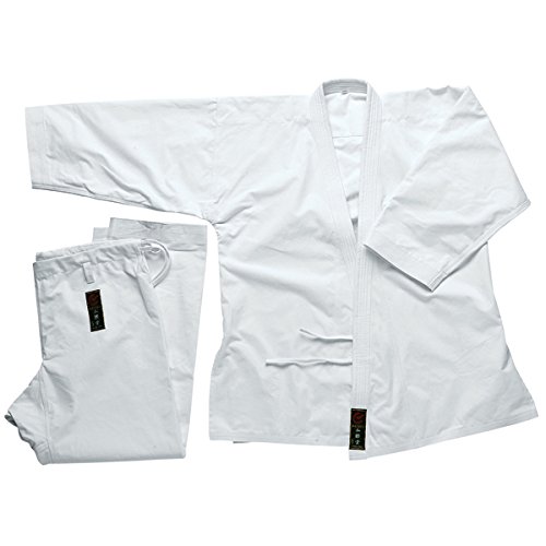 Wacoku Brush Cotton 14 oz Super Heavy Weight Karate Uniform. (White, 2)