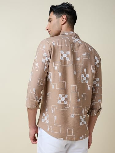 Image of Thomas Scott Mens Regular Fit Embroidered Full Sleeves Casual Shirt