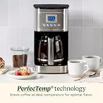 Cuisinart 14-Cup Machine à café programmable, en acier inoxydable (DCC-3200C) | PerfecTemp Carafe en verre, 1-4 tasse de réglage, contrôle de la force Brew, Brew Pause