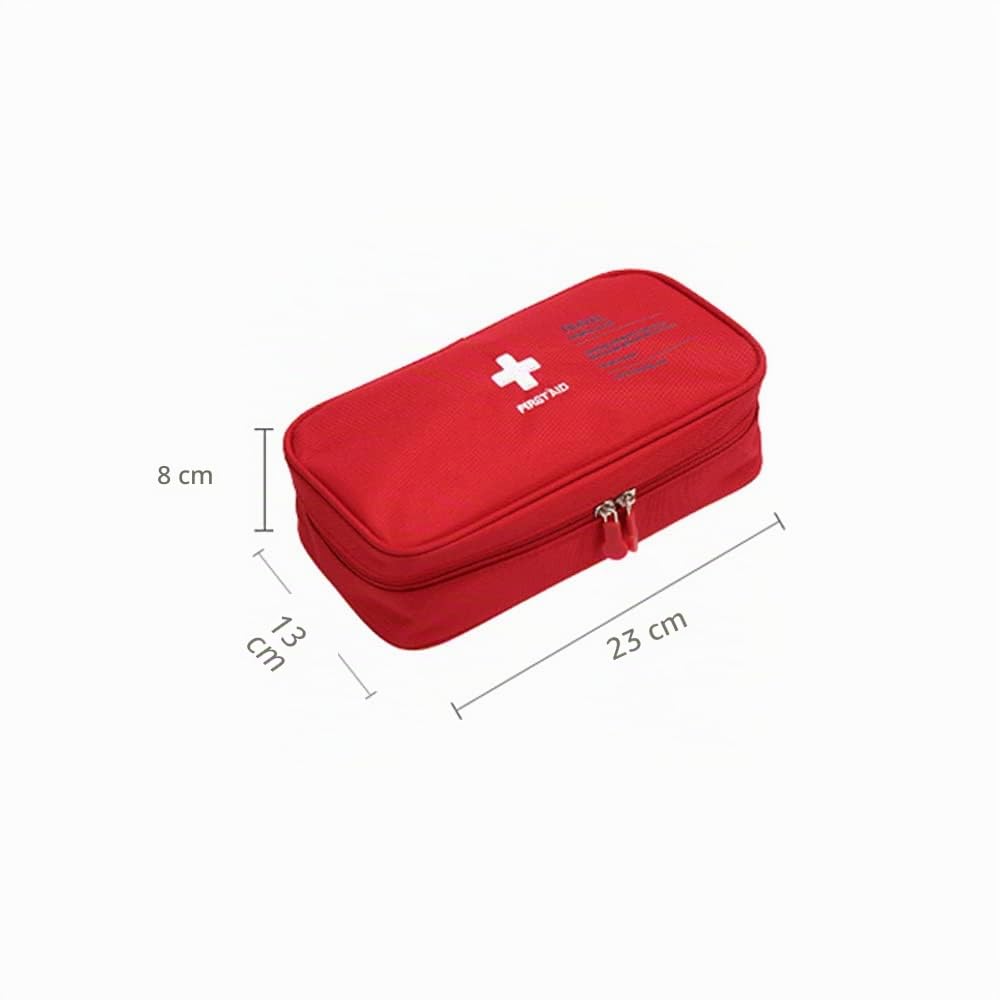 1 Bolsa de Primeros Auxilios de Seguridad vacía, Kit de Primeros Auxilios de Viaje portátil, Mini Bolsa médica, Bolsa de Almacenamiento de Paquetes de medicamentos vacía (roja)