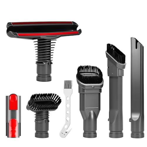 Ulluthu 7 PCS Accessoires pour Aspirateur Embouts, Compatible pour Dyson V6 V7 V8 V10 V11, Brosses de Rechange Kit d'accessoires Brosse Buse pour Aspirateur pour Nettoyer la Maison et la Voiture