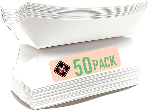 Mr Miracle 7 Inch Paper Hot Dog Tray in White. Pack of 50. Disposable, Recyclable and Fully Biodegradable. Made in USA