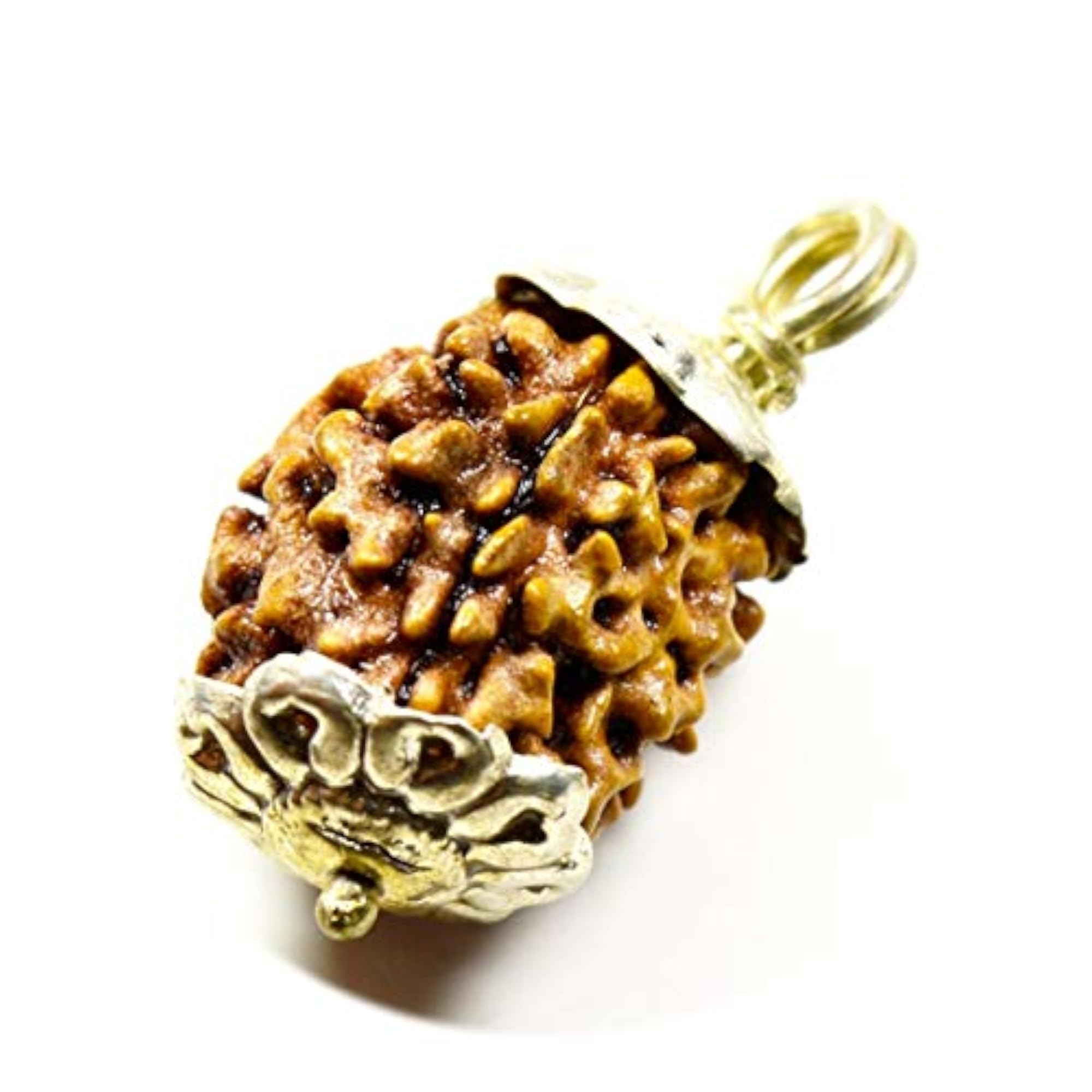 Certified Natural 3 Mukhi Rudraksha Sterling Silver Pendant