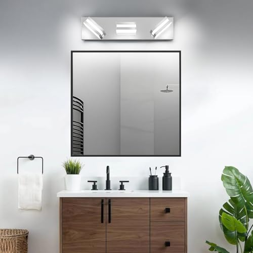 Modern LED Bathroom Lights Fixtures(3-Light,Dimmable),Metal Chrome Acrylic Wall Lighting,Vanity Lights for Bathroom Over Mirror 6000k by IZORRO - Used condition - Image 7