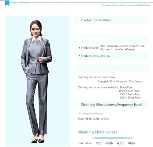 LBAawxe MekUk Faraday Fabric Anti-electromagnetic Radiation Suit Suit, Anti-Radiation Overalls, Shielding Workwear Suit Uniforms RFID Blocking Material(Medium)
