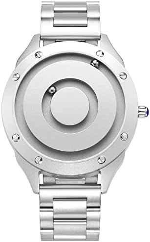 EUTOUR Ladies Watch Wristwatch, Magnetic Watches Fancy Minimalist Unisex Watches Swiss Quartz Watch with Stainless Steel Bracelet 36mm Silver