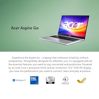 acer Aspire Go 15 AI Ready Laptop for Student & Business, Intel Core 3 N355(Beats i7-1165G7), 15.6” FHD, 8GB DDR5 RAM, 628GB(128GB SSD+500GB External Drive), Windows 11, WOWPC Bundle, no Mouse