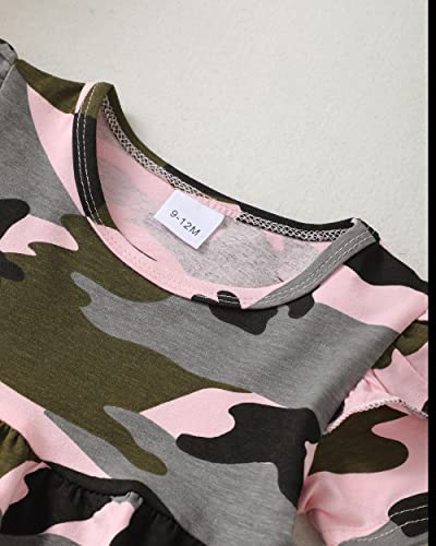 18-24 Months Girl Clothing Baby Toddler Girl Clothes 24 Months Girls Clothes Ripped Denim Pants Camouflage Short Sleeve Ruffle Shirt 18 Month Girl Clothes Summer Jeans Outfits Sets For Girls Pink #TOP3