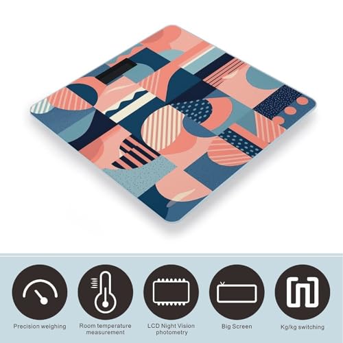 Báscula digital para baño con vidrio templado y pantalla LCD miniatura 3