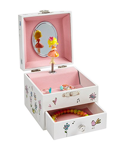 Jewelkeeper Musical Jewelry Box, Birds and Flowers Design with Pullout Drawer, Waltz of The Flowers Tune