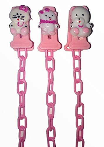 Sonne Prendedor De Chupeta Pop Correntinha Kit C/3 Rs Rosa