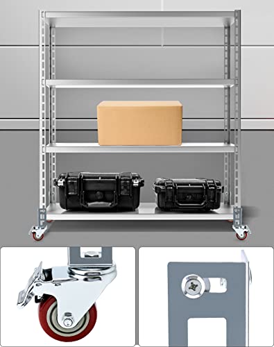 Qwork Storage Rack Caster Wheels, 4 Pack 3" Heavy Duty 500 Lb. Max Total Capacity Storage Shelf Accessories, Fit For Boltless Self Locking Shelving Racks #TOP2
