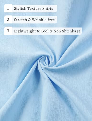 Image of JEMITOP Mens Stretch Wrinkle Free Texture Shirts
