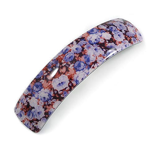 Pasador cuadrado de acrílico floral para evitar tirones pinza morada 90 mm
