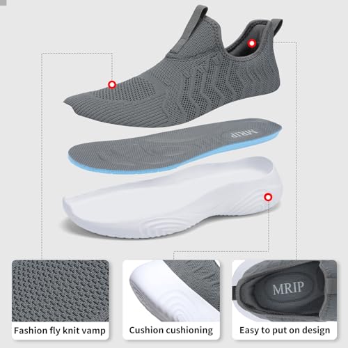Image of MRIP Mens Slip On Walking Shoes Lightweight Comfortable Gym Workout Running Shoes Mesh Breathable Cushion Fashion Tennis Athletic Casual Sneakers